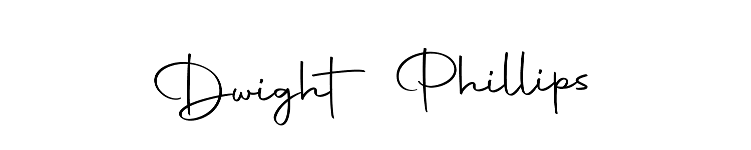 How to make Dwight Phillips name signature. Use Autography-DOLnW style for creating short signs online. This is the latest handwritten sign. Dwight Phillips signature style 10 images and pictures png