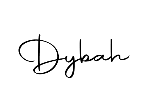 Design your own signature with our free online signature maker. With this signature software, you can create a handwritten (Autography-DOLnW) signature for name Dybah. Dybah signature style 10 images and pictures png