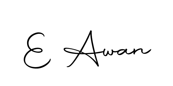 How to make E Awan name signature. Use Autography-DOLnW style for creating short signs online. This is the latest handwritten sign. E Awan signature style 10 images and pictures png