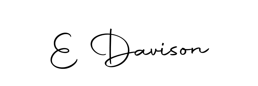 How to make E Davison name signature. Use Autography-DOLnW style for creating short signs online. This is the latest handwritten sign. E Davison signature style 10 images and pictures png