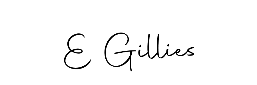 The best way (Autography-DOLnW) to make a short signature is to pick only two or three words in your name. The name E Gillies include a total of six letters. For converting this name. E Gillies signature style 10 images and pictures png