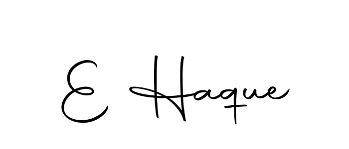 How to make E Haque name signature. Use Autography-DOLnW style for creating short signs online. This is the latest handwritten sign. E Haque signature style 10 images and pictures png
