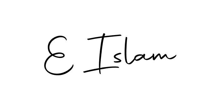 Create a beautiful signature design for name E Islam. With this signature (Autography-DOLnW) fonts, you can make a handwritten signature for free. E Islam signature style 10 images and pictures png