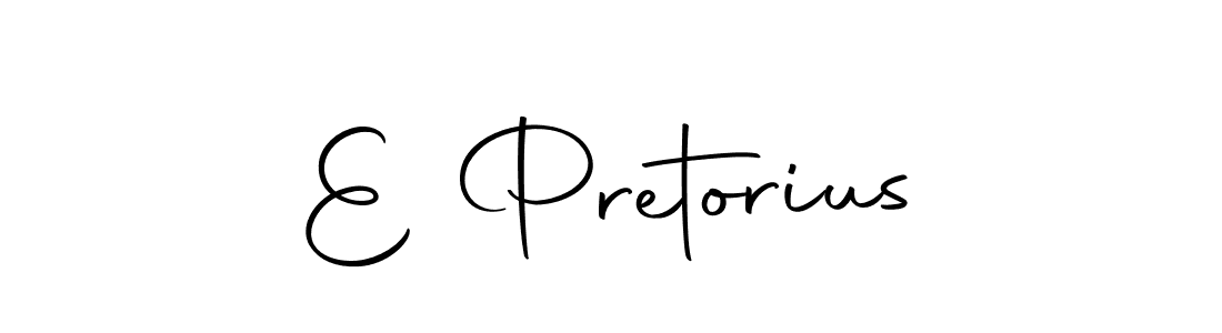 You should practise on your own different ways (Autography-DOLnW) to write your name (E Pretorius) in signature. don't let someone else do it for you. E Pretorius signature style 10 images and pictures png