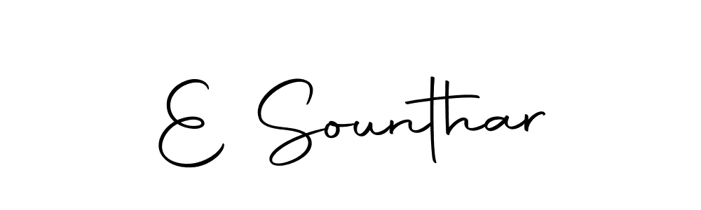 if you are searching for the best signature style for your name E Sounthar. so please give up your signature search. here we have designed multiple signature styles  using Autography-DOLnW. E Sounthar signature style 10 images and pictures png
