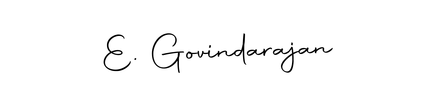 Use a signature maker to create a handwritten signature online. With this signature software, you can design (Autography-DOLnW) your own signature for name E. Govindarajan. E. Govindarajan signature style 10 images and pictures png