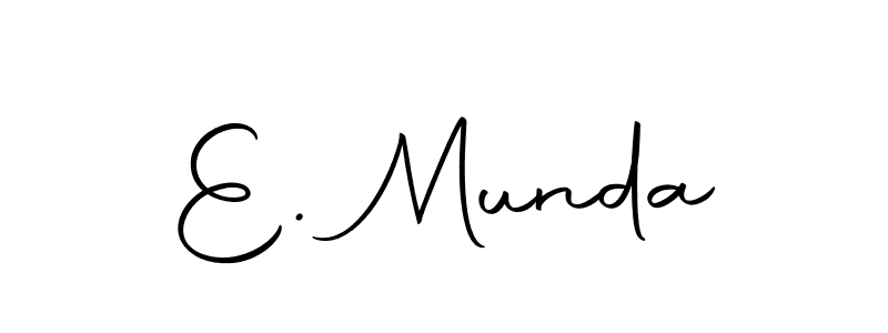 Use a signature maker to create a handwritten signature online. With this signature software, you can design (Autography-DOLnW) your own signature for name E. Munda. E. Munda signature style 10 images and pictures png