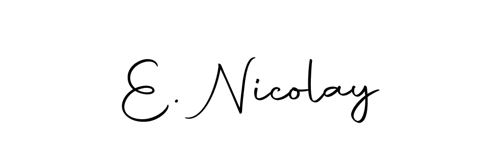 You should practise on your own different ways (Autography-DOLnW) to write your name (E. Nicolay) in signature. don't let someone else do it for you. E. Nicolay signature style 10 images and pictures png