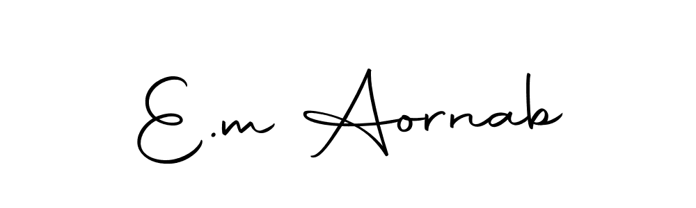 Make a beautiful signature design for name E.m Aornab. With this signature (Autography-DOLnW) style, you can create a handwritten signature for free. E.m Aornab signature style 10 images and pictures png