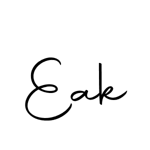 Use a signature maker to create a handwritten signature online. With this signature software, you can design (Autography-DOLnW) your own signature for name Eak. Eak signature style 10 images and pictures png