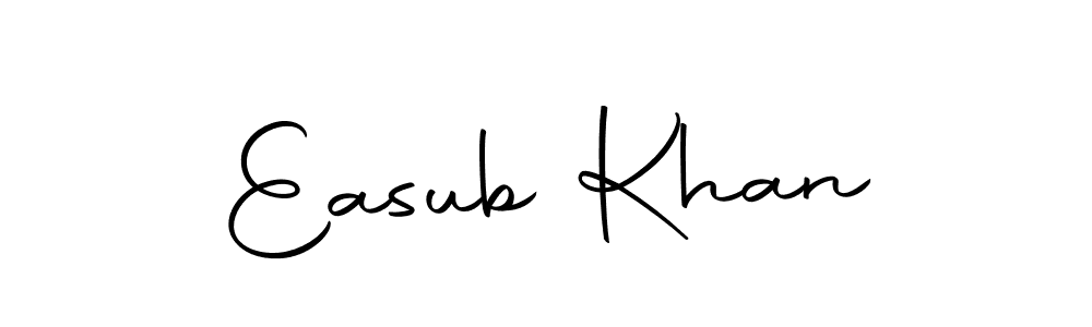 You can use this online signature creator to create a handwritten signature for the name Easub Khan. This is the best online autograph maker. Easub Khan signature style 10 images and pictures png