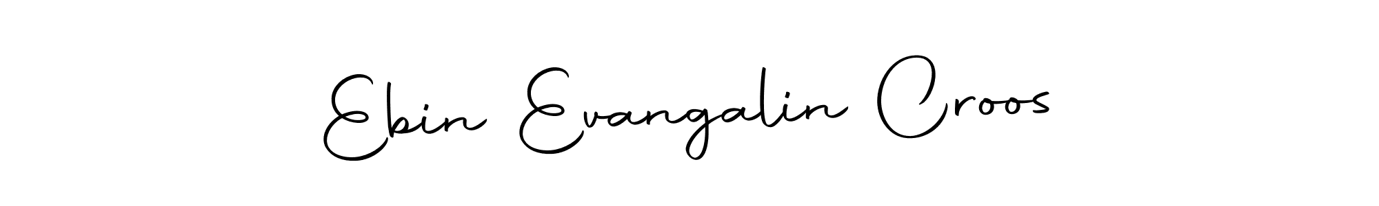 How to make Ebin Evangalin Croos name signature. Use Autography-DOLnW style for creating short signs online. This is the latest handwritten sign. Ebin Evangalin Croos signature style 10 images and pictures png