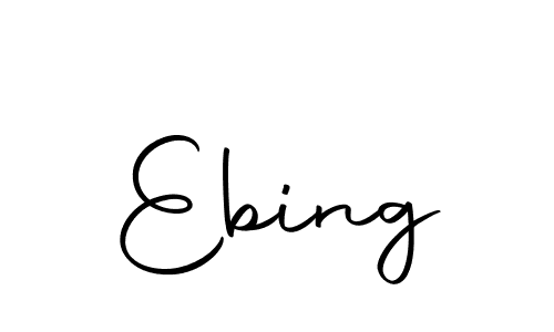 You should practise on your own different ways (Autography-DOLnW) to write your name (Ebing) in signature. don't let someone else do it for you. Ebing signature style 10 images and pictures png