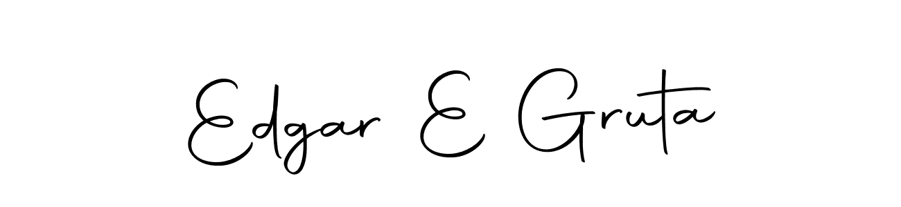 How to make Edgar E Gruta name signature. Use Autography-DOLnW style for creating short signs online. This is the latest handwritten sign. Edgar E Gruta signature style 10 images and pictures png