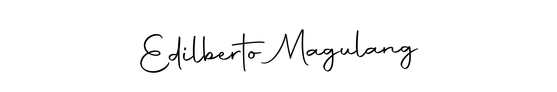 The best way (Autography-DOLnW) to make a short signature is to pick only two or three words in your name. The name Edilberto Magulang include a total of six letters. For converting this name. Edilberto Magulang signature style 10 images and pictures png