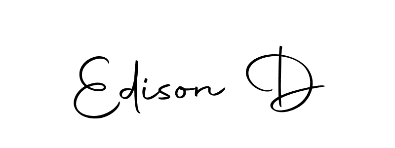 How to make Edison D name signature. Use Autography-DOLnW style for creating short signs online. This is the latest handwritten sign. Edison D signature style 10 images and pictures png