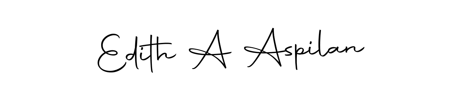 How to make Edith A Aspilan name signature. Use Autography-DOLnW style for creating short signs online. This is the latest handwritten sign. Edith A Aspilan signature style 10 images and pictures png