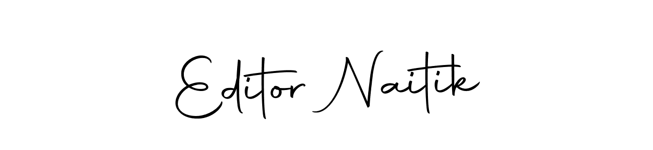 Make a beautiful signature design for name Editor Naitik. With this signature (Autography-DOLnW) style, you can create a handwritten signature for free. Editor Naitik signature style 10 images and pictures png