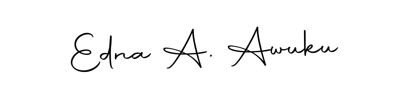 How to make Edna A. Awuku name signature. Use Autography-DOLnW style for creating short signs online. This is the latest handwritten sign. Edna A. Awuku signature style 10 images and pictures png
