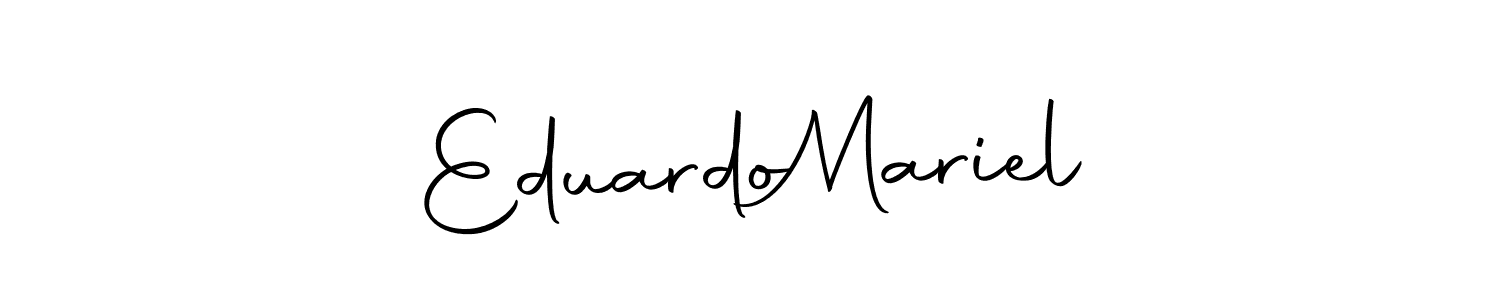 This is the best signature style for the Eduardo  Mariel name. Also you like these signature font (Autography-DOLnW). Mix name signature. Eduardo  Mariel signature style 10 images and pictures png