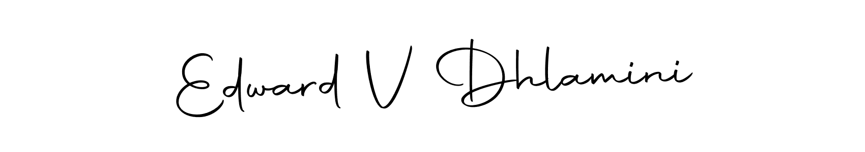 How to make Edward V Dhlamini name signature. Use Autography-DOLnW style for creating short signs online. This is the latest handwritten sign. Edward V Dhlamini signature style 10 images and pictures png