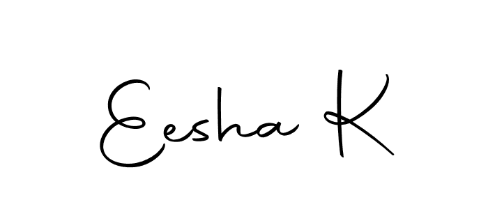 You can use this online signature creator to create a handwritten signature for the name Eesha K. This is the best online autograph maker. Eesha K signature style 10 images and pictures png