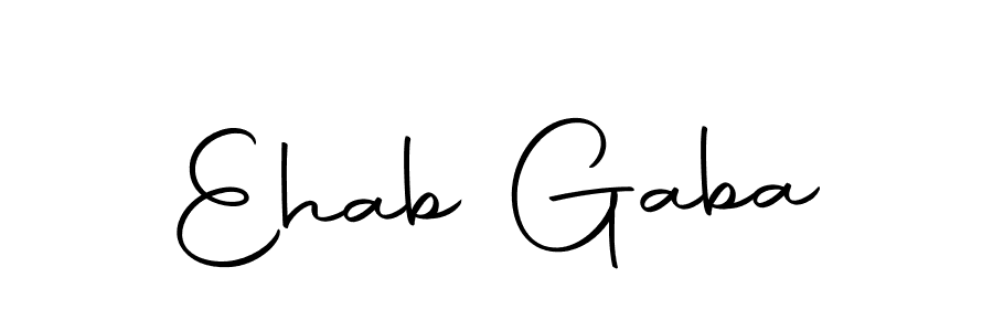How to make Ehab Gaba name signature. Use Autography-DOLnW style for creating short signs online. This is the latest handwritten sign. Ehab Gaba signature style 10 images and pictures png