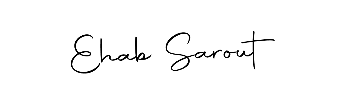 How to make Ehab Sarout name signature. Use Autography-DOLnW style for creating short signs online. This is the latest handwritten sign. Ehab Sarout signature style 10 images and pictures png