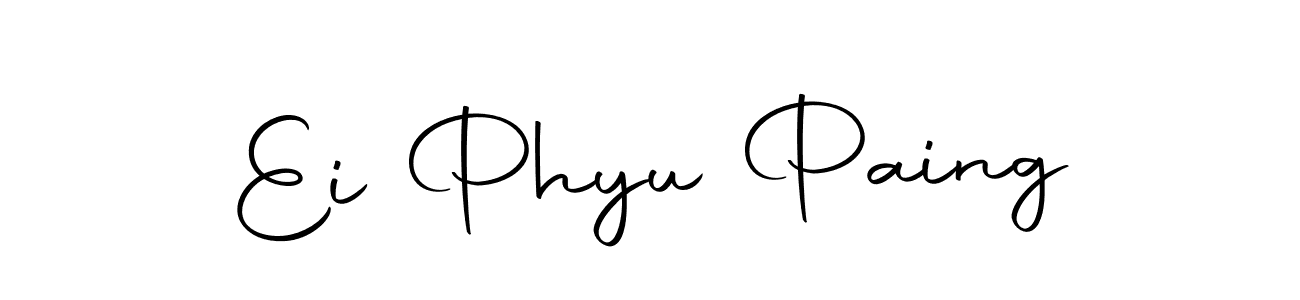 Create a beautiful signature design for name Ei Phyu Paing. With this signature (Autography-DOLnW) fonts, you can make a handwritten signature for free. Ei Phyu Paing signature style 10 images and pictures png