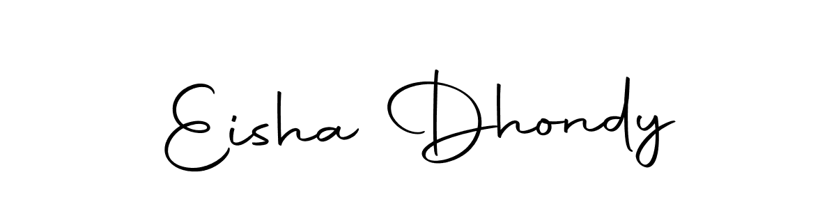 How to make Eisha Dhondy name signature. Use Autography-DOLnW style for creating short signs online. This is the latest handwritten sign. Eisha Dhondy signature style 10 images and pictures png