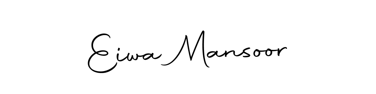 The best way (Autography-DOLnW) to make a short signature is to pick only two or three words in your name. The name Eiwa Mansoor include a total of six letters. For converting this name. Eiwa Mansoor signature style 10 images and pictures png