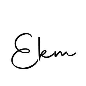 Create a beautiful signature design for name Ekm. With this signature (Autography-DOLnW) fonts, you can make a handwritten signature for free. Ekm signature style 10 images and pictures png