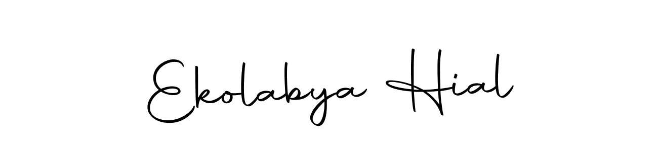 How to make Ekolabya Hial name signature. Use Autography-DOLnW style for creating short signs online. This is the latest handwritten sign. Ekolabya Hial signature style 10 images and pictures png