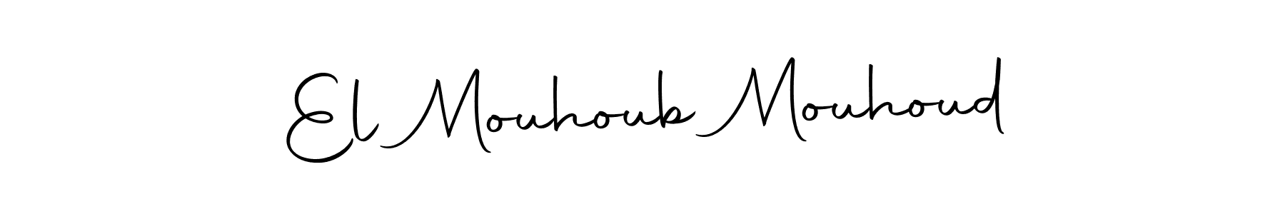 You should practise on your own different ways (Autography-DOLnW) to write your name (El Mouhoub Mouhoud) in signature. don't let someone else do it for you. El Mouhoub Mouhoud signature style 10 images and pictures png