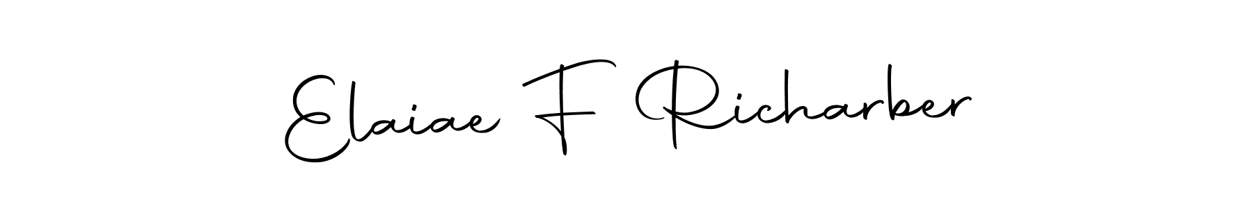 You can use this online signature creator to create a handwritten signature for the name Elaiae F Richarber. This is the best online autograph maker. Elaiae F Richarber signature style 10 images and pictures png