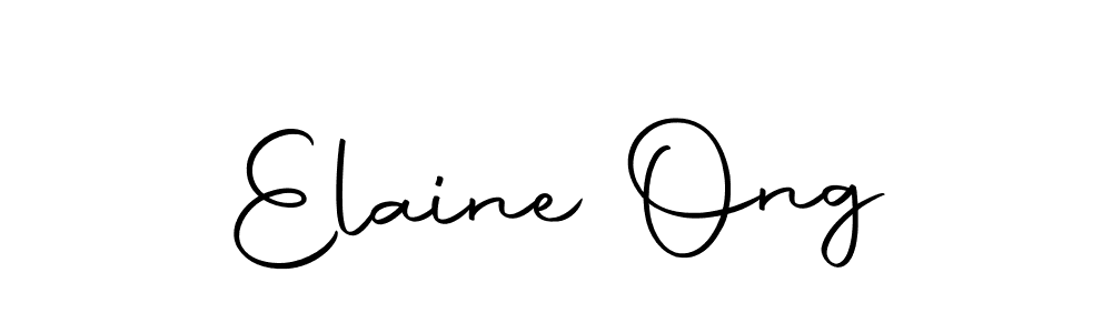 How to make Elaine Ong name signature. Use Autography-DOLnW style for creating short signs online. This is the latest handwritten sign. Elaine Ong signature style 10 images and pictures png