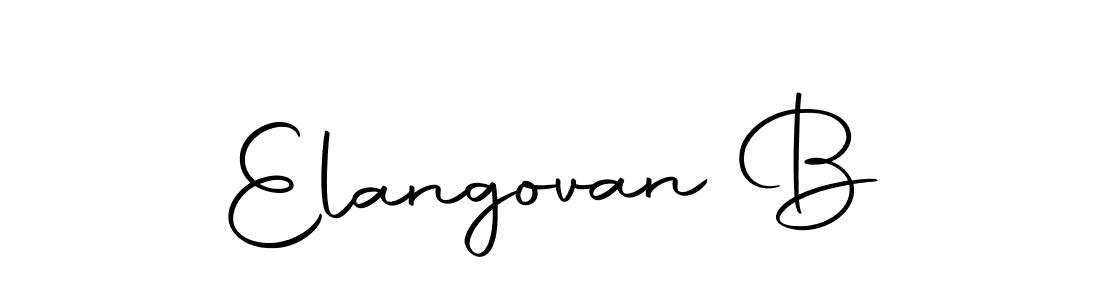 How to make Elangovan B name signature. Use Autography-DOLnW style for creating short signs online. This is the latest handwritten sign. Elangovan B signature style 10 images and pictures png