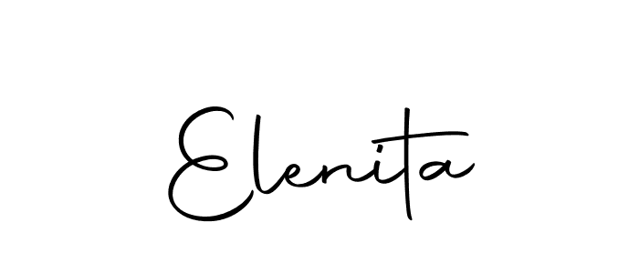 Use a signature maker to create a handwritten signature online. With this signature software, you can design (Autography-DOLnW) your own signature for name Elenita. Elenita signature style 10 images and pictures png
