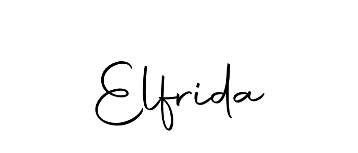 How to make Elfrida name signature. Use Autography-DOLnW style for creating short signs online. This is the latest handwritten sign. Elfrida signature style 10 images and pictures png