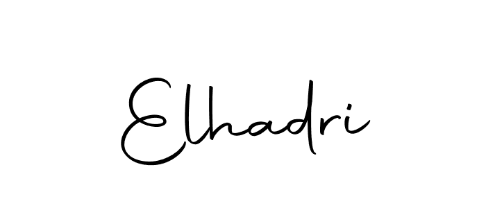 How to make Elhadri name signature. Use Autography-DOLnW style for creating short signs online. This is the latest handwritten sign. Elhadri signature style 10 images and pictures png