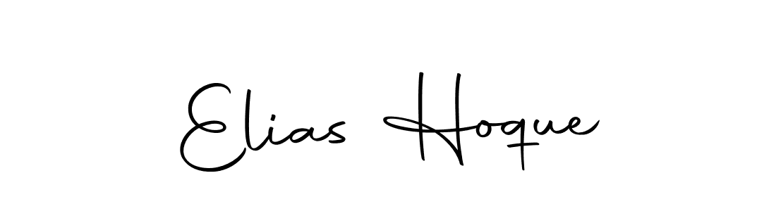 How to make Elias Hoque name signature. Use Autography-DOLnW style for creating short signs online. This is the latest handwritten sign. Elias Hoque signature style 10 images and pictures png