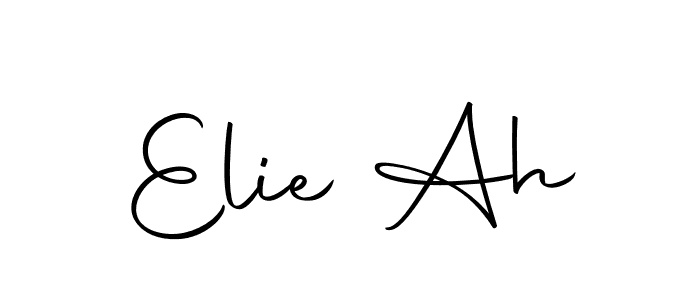 How to make Elie Ah name signature. Use Autography-DOLnW style for creating short signs online. This is the latest handwritten sign. Elie Ah signature style 10 images and pictures png