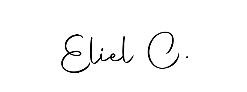 This is the best signature style for the Eliel C. name. Also you like these signature font (Autography-DOLnW). Mix name signature. Eliel C. signature style 10 images and pictures png