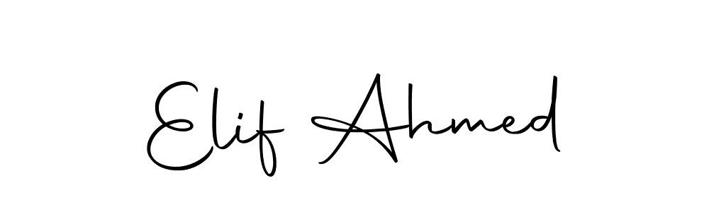Make a beautiful signature design for name Elif Ahmed. With this signature (Autography-DOLnW) style, you can create a handwritten signature for free. Elif Ahmed signature style 10 images and pictures png