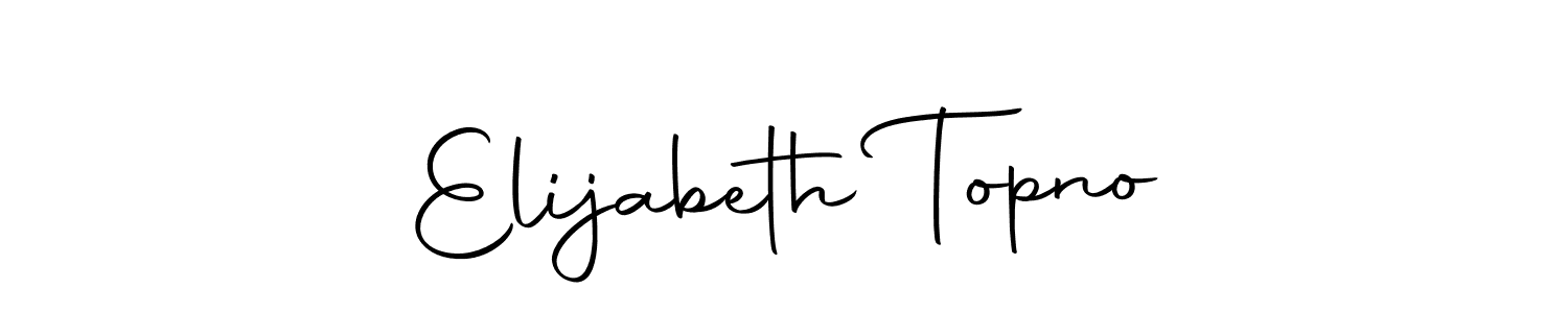 Make a short Elijabeth Topno signature style. Manage your documents anywhere anytime using Autography-DOLnW. Create and add eSignatures, submit forms, share and send files easily. Elijabeth Topno signature style 10 images and pictures png