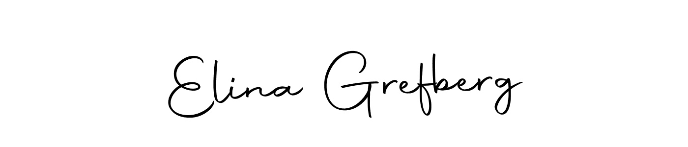 How to make Elina Grefberg name signature. Use Autography-DOLnW style for creating short signs online. This is the latest handwritten sign. Elina Grefberg signature style 10 images and pictures png