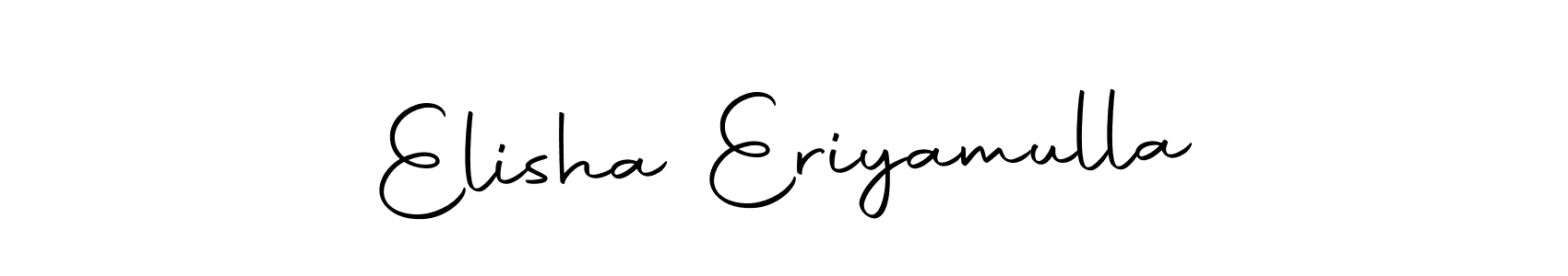 How to make Elisha Eriyamulla name signature. Use Autography-DOLnW style for creating short signs online. This is the latest handwritten sign. Elisha Eriyamulla signature style 10 images and pictures png