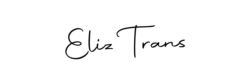 Create a beautiful signature design for name Eliz Trans. With this signature (Autography-DOLnW) fonts, you can make a handwritten signature for free. Eliz Trans signature style 10 images and pictures png