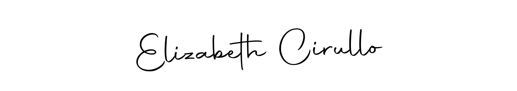 How to make Elizabeth Cirullo name signature. Use Autography-DOLnW style for creating short signs online. This is the latest handwritten sign. Elizabeth Cirullo signature style 10 images and pictures png