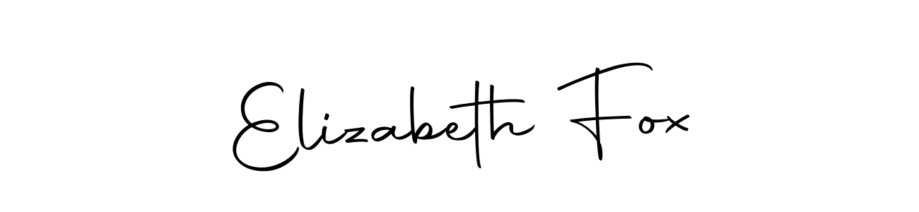 How to make Elizabeth Fox name signature. Use Autography-DOLnW style for creating short signs online. This is the latest handwritten sign. Elizabeth Fox signature style 10 images and pictures png